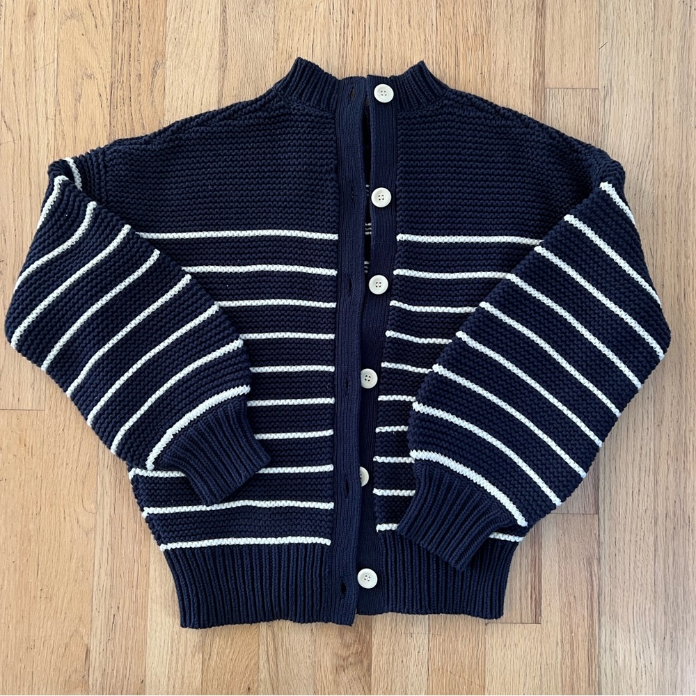 Alex Mill Women's Button-Back Stripe Crewneck Sweater